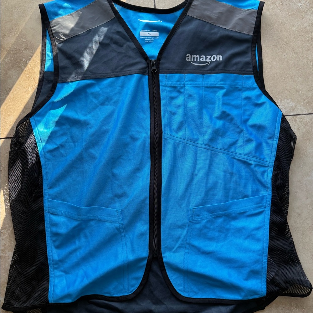 Amazon Flex DSP Unisex Delivery Driver Safety Reflective Full Zip Vest Size XL